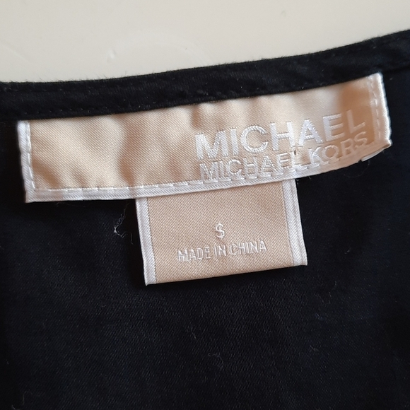 Michael Kors black floral embroidered top small - Picture 6 of 12